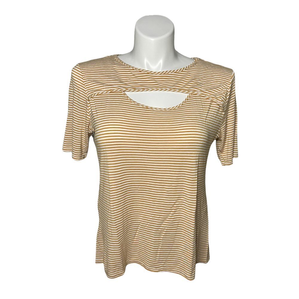 KIM & Cami Short Sleeve Cut-out Detail T-Shirt Top Size XL
